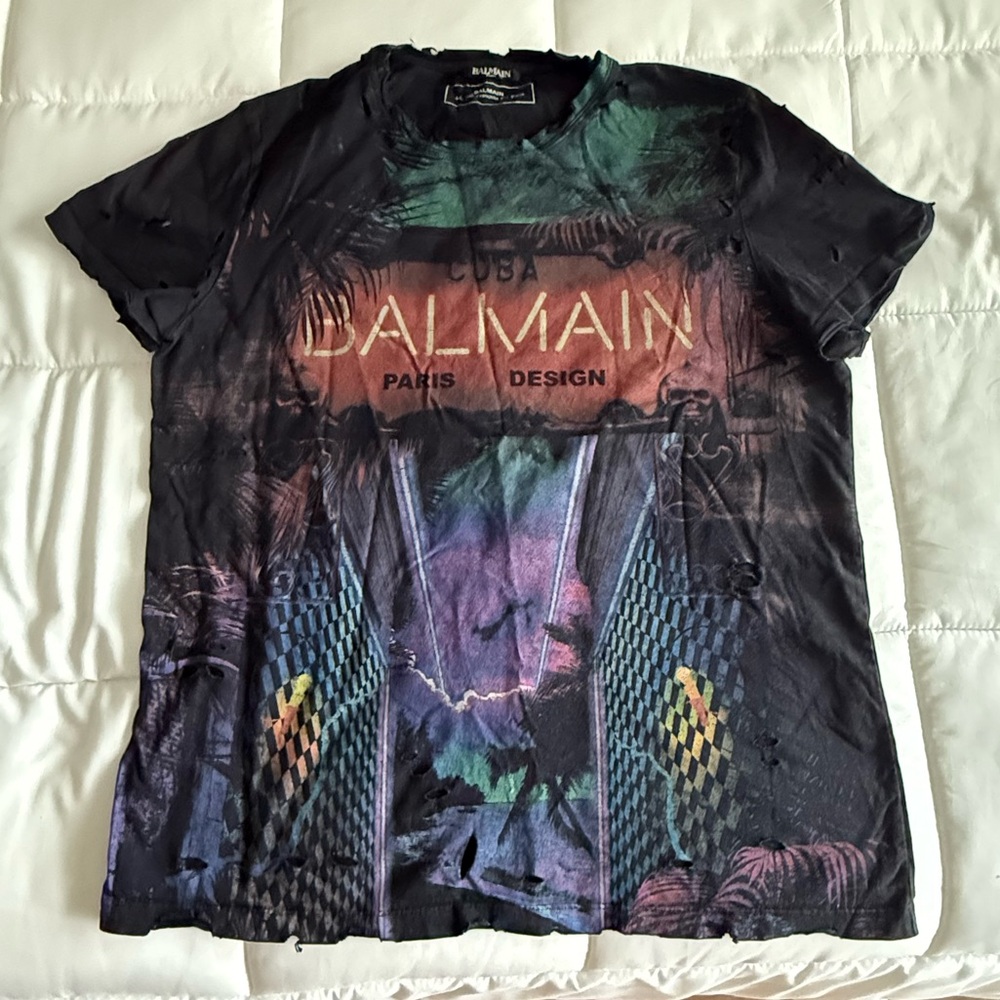Balmain Black Neon Cuba T-Shirt